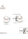 Gaura Pearls Náušnice s černou 9.5-10 mm říční perlou Orlanda III, stříbro 925/1000