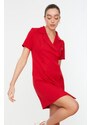 Trendyol červená bunda Mini tkané knoflíkové detailní tkané šaty