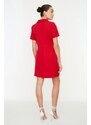 Trendyol červená bunda Mini tkané knoflíkové detailní tkané šaty