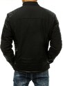 Dokonalá Móda Pánská přechodná bunda s koženými vložkami v černé barvě