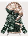 Miss TiTi Zelená dámská bunda se zlatými prvky (1823)