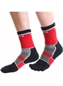 CYCLE prstové cyklistické ponožky ToeToe červená M