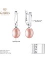 Gaura Pearls Stříbrné náušnice s levandulovou 8.5-9 mm perlou Graciana, stříbro 925/1000