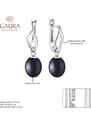 Gaura Pearls Stříbrné náušnice s černou 7.5-8 mm perlou Paloma, stříbro 925/1000