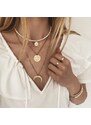 Manoki Perlový choker náhrdelník Bibiana Gold - chirurgická ocel, perla
