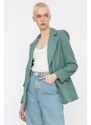 Trendyol Mint Plain Belted Blazer Jacket