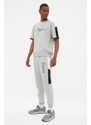 Trendyol Men's Gray Regular/Normal Fit Paneled Tracksuit with Text and Print