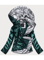 ATURE Zelená dámská bunda se stříbrnou kapucí (RQW-7008)