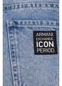 Džínové šortky Armani Exchange dámské, hladké, medium waist