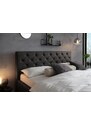 Antracitově šedá koženková dvoulůžková postel Meise Möbel San Remo 180 x 200 cm s úložným prostorem