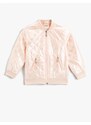 Koton Quilted Bomber Jacket Crew Neck