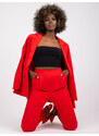ITALY MODA Červené dámské kalhoty Hidalgo s elastickým pasem --red Červená