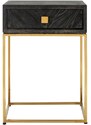 Černo zlatý dubový noční stolek Richmond Blackbone 50 x 40 cm