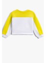 Koton Slogan Printed Color Block Sweatshirt