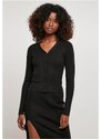 URBAN CLASSICS Ladies Short Rib Knit Cardigan - black