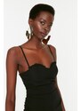 Trendyol Black Frill Detailed Chiffon Jumpsuit