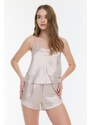 Trendyol Satin Woven Pajama Set with Powder Back Detail