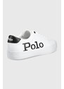 Kožené boty Polo Ralph Lauren Longwood bílá barva