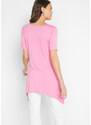 bonprix Dlouhé triko s cípem a motýlím vzorem Pink