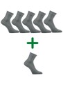 GAZDAN 5+1 ZDARMA snížené ponožky extra volný lem Lonka tmavě šedá 35-38