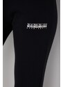 Kalhoty Napapijri dámské, černá barva, s potiskem, NP0A4G8Y0411-001