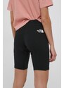 Kraťasy The North Face dámské, černá barva, s potiskem, high waist, NF0A7ZGJJK31