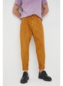 Kalhoty Desigual pánské, žlutá barva, ve střihu chinos