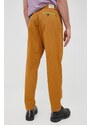 Kalhoty Desigual pánské, žlutá barva, ve střihu chinos