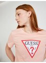 Meruňkové dámské tričko Guess - Dámské