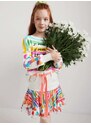 Bílá holčičí vzorovaná sukně s páskem Desigual Suiza - Holky
