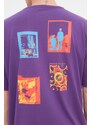 Trendyol Purple Oversize/Wide Fit Crew Neck Short Sleeve Abstract Printed T-Shirt