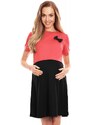 ProMamku Těhotenská a kojící noční košile v korálové barvě s mašlí