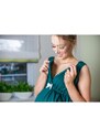 ProMamku Zelená těhotenská a kojící noční košilka s mašličkou
