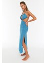 Trendyol Turquoise Cut-Out Detailed Beach Dress