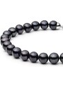 Gaura Pearls Perlový náramek Sebastian - černá řiční perla, stříbro 925/1000