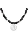 Manoki Korálkový náhrdelník Fabio - lávový kámen, americká mince Liberty
