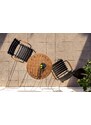 Černá plastová zahradní židle HOUE ReClips s bambusovými područkami