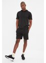 Trendyol Black Men's Regular/Regular Fit Hooded, Shorts and Tracksuit Set