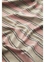 Madam Stoltz Přehoz z recyklované bavlny Stripe Fringes 125 × 175 cm