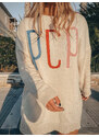 PCP clothing béžový logo svetr