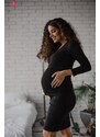 milk & love Těhotenská sukně s nízkým pasem a kapsami Black