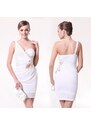 Ever Pretty překrásné krátké bílé společenské šaty na jedno rameno