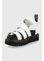 Sandály Dr. Martens dámské, bílá barva, na platformě, DM27304100.Blaire-Wht.Pate.L