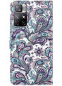 Pouzdro MFashion Xiaomi Poco M4 Pro 5G - fialové - Květy 3D