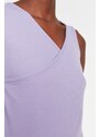 Trendyol Lilac Asymmetric Ribbed Knitted Undershirt