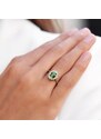 Zlatý prsten se zeleným turmalínem a brilianty KLENOTA K0651093