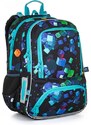 Školní batoh s krychličkami Topgal NIKI, černo-modrá