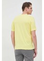 Tričko BOSS pánský, žlutá barva, s potiskem