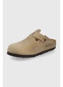 Semišové pantofle Birkenstock Boston dámské, hnědá barva, 960813-oil.tab.br