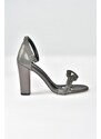 Fox Shoes Platinum Thick Heeled Women's Evening Dress Shoes